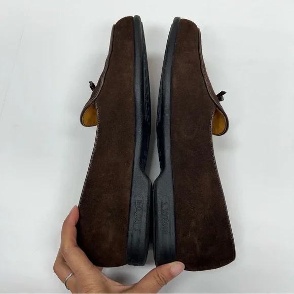 A.TESTONI Brown Suede Slip On Loafers Men’s Size 9 - Picture 7 of 13